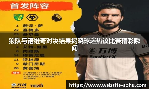 狼队与诺维奇对决结果揭晓球迷热议比赛精彩瞬间